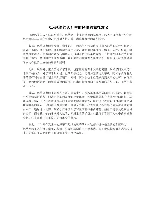 《追风筝的人》中的风筝的象征意义