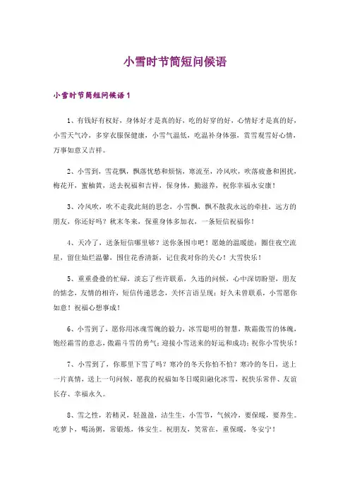 2024年小雪时节简短问候语