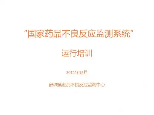 国家药品不良反应监测系统