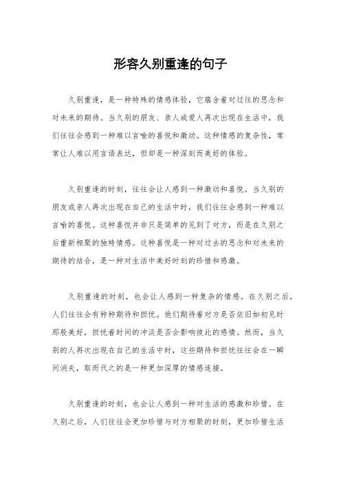 形容久别重逢的句子