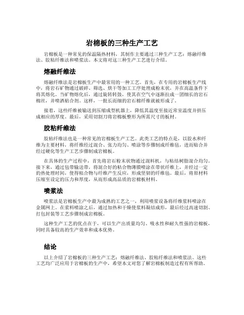 岩棉板的三种生产工艺
