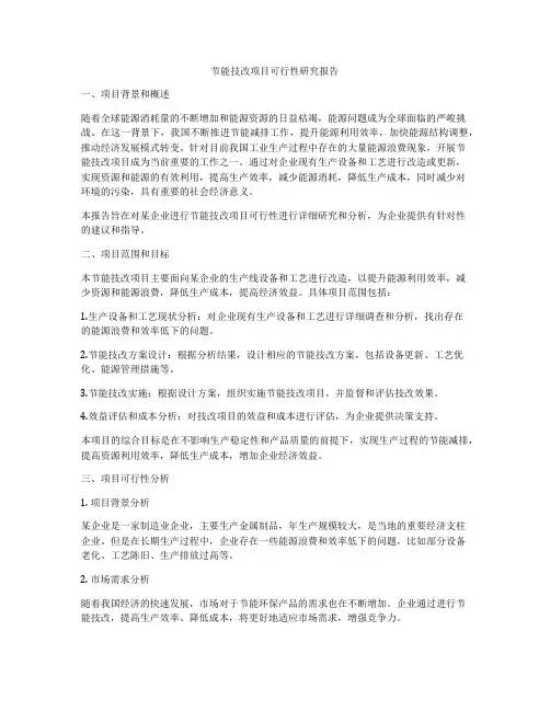 节能技改项目可行性研究报告