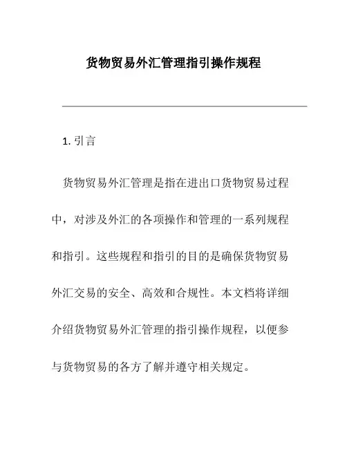货物贸易外汇管理指引操作规程