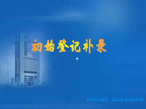 初始登记概念解释