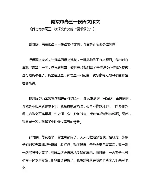 南京市高三一模语文作文