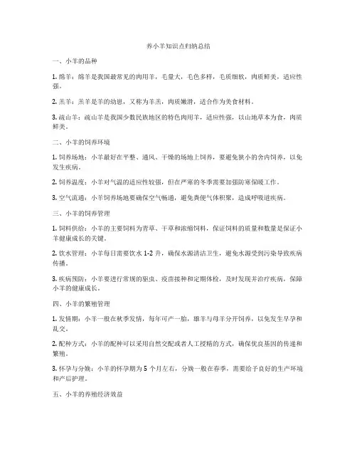 养小羊知识点归纳总结