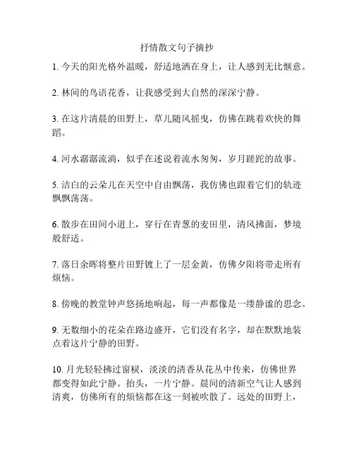 抒情散文句子摘抄
