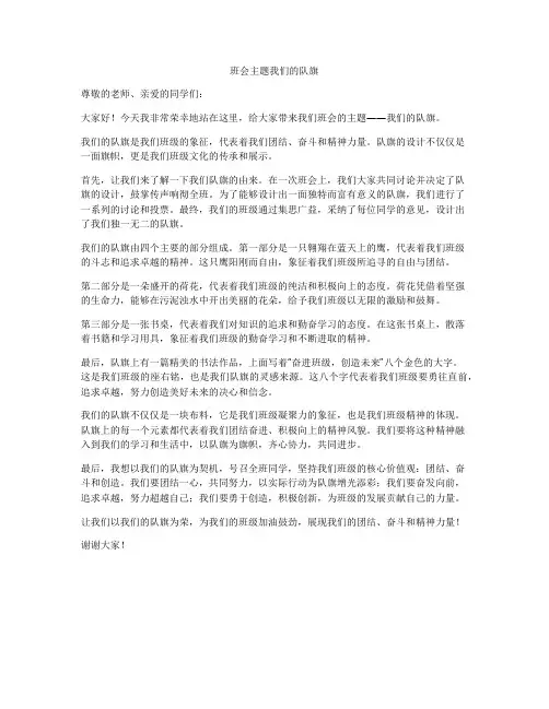 班会主题我们的队旗