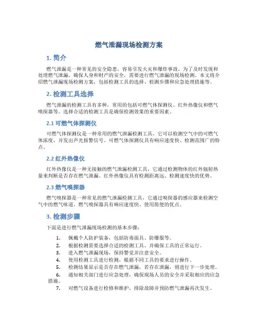 燃气泄漏现场检测方案