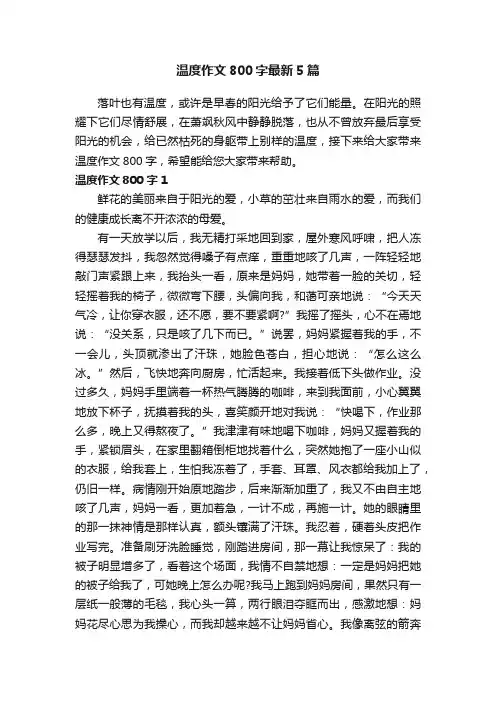 温度作文800字最新5篇