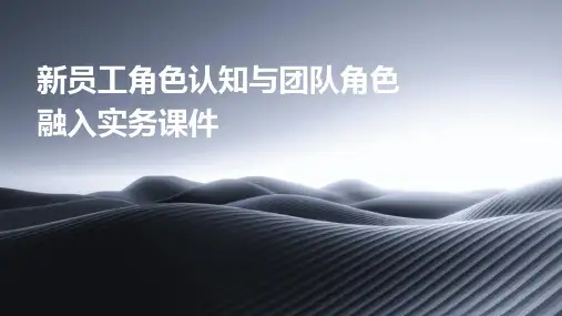 新员工角色认知与团队角色融入实务课件