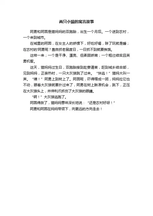 两只小猫的寓言故事