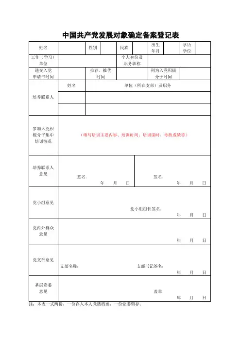 6.中国共产党发展对象确定备案登记表