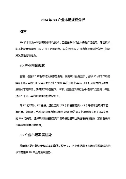 2024年3D产业市场规模分析