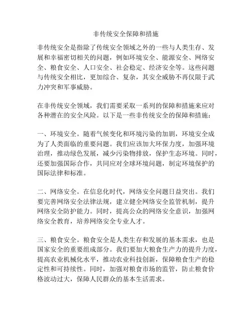 非传统安全保障和措施