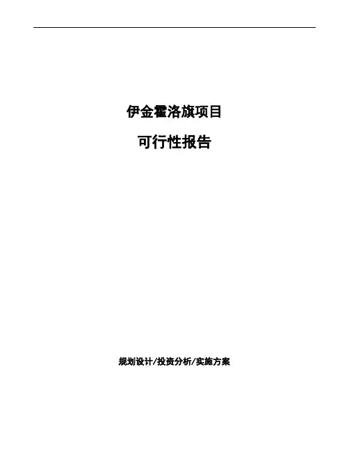 伊金霍洛旗项目可行性报告(立项申请)