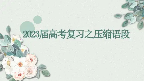 2023届高考语文复习：压缩语段 课件32张