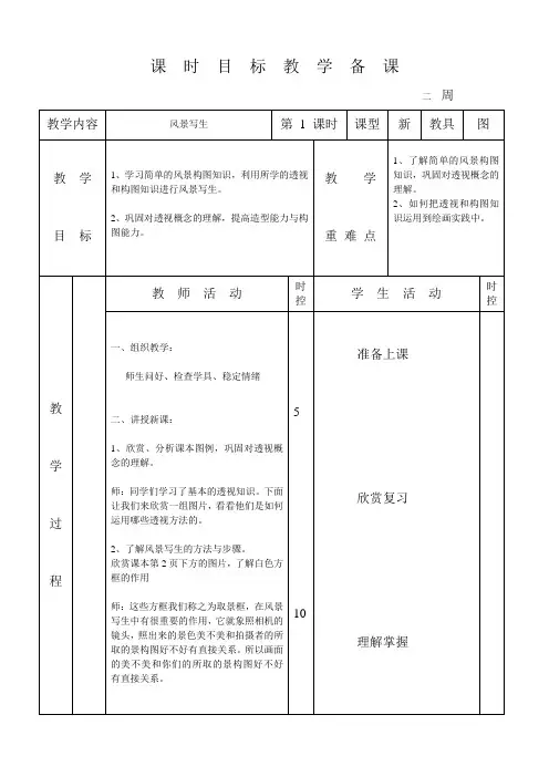 小学六年级美术《风景写生》教案