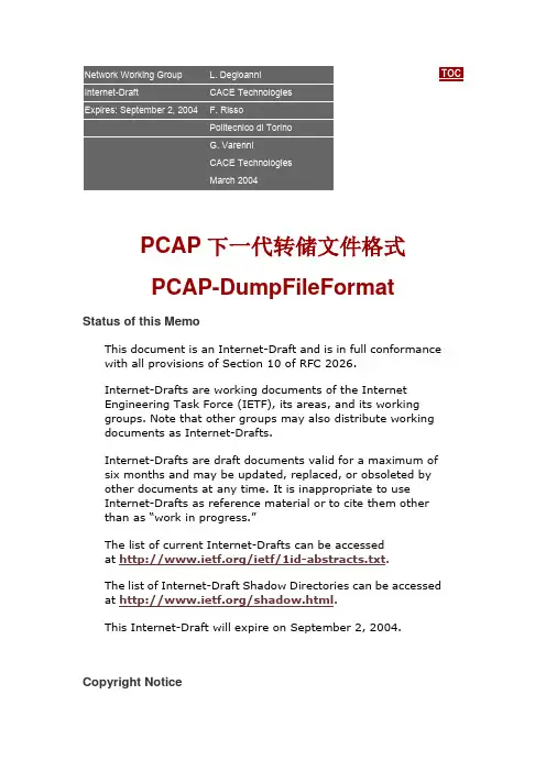 pcap及pcapng格式解析中文版