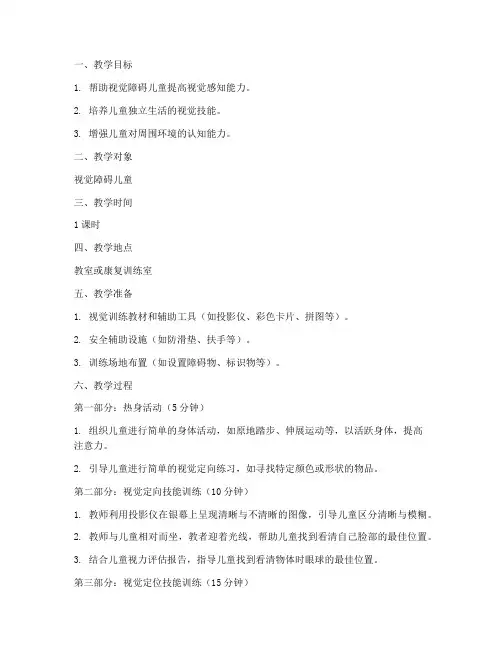 视觉障碍训练教案模板范文