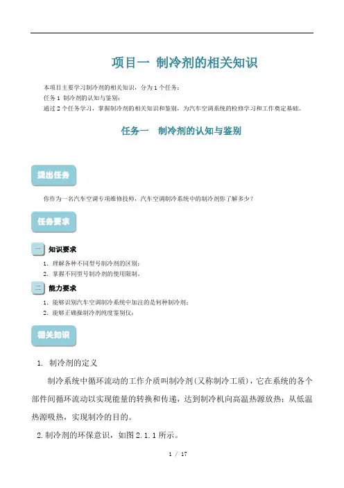 制冷剂的相关知识学习手册