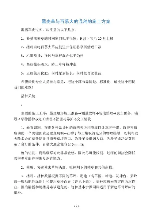 关于黑麦草的种植