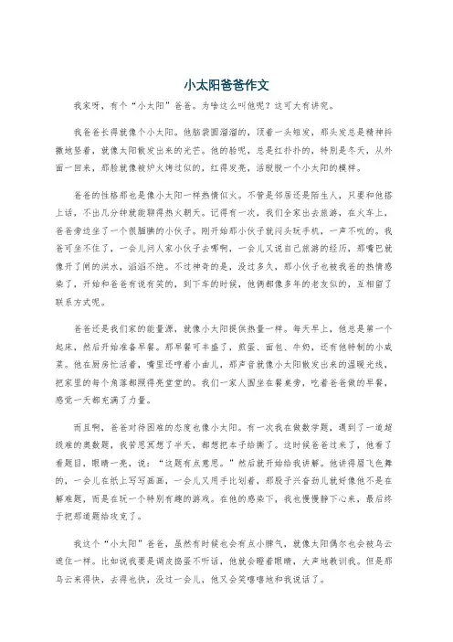 小太阳爸爸作文