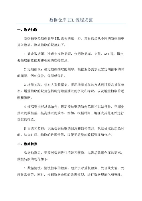 数据仓库ETL流程规范