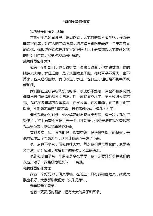 我的好哥们作文