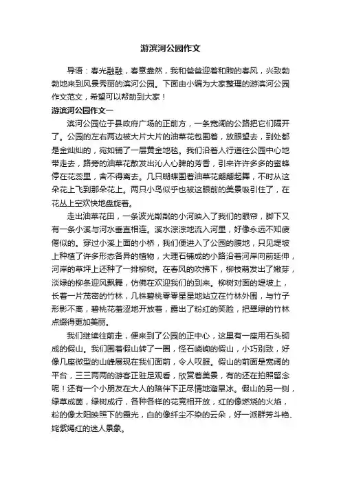 游滨河公园作文范文