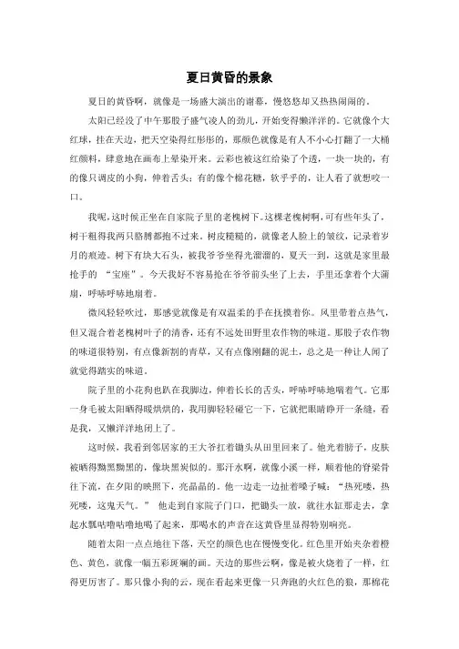 夏日黄昏的景象