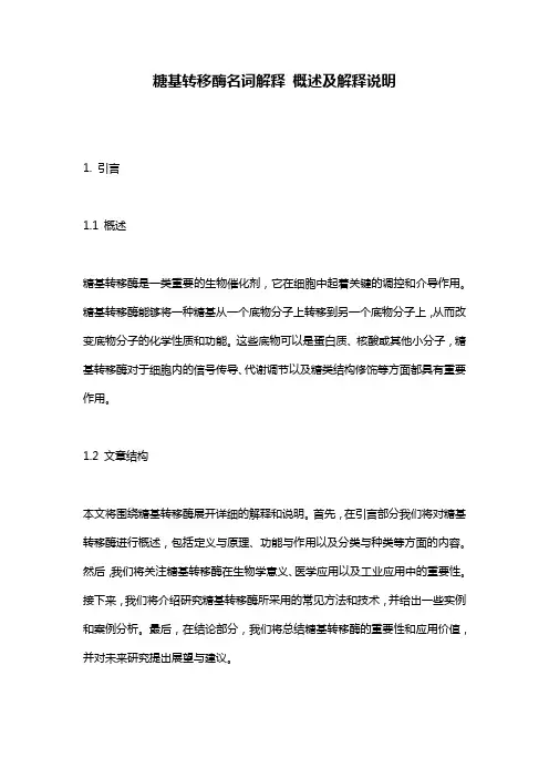 糖基转移酶名词解释_概述及解释说明