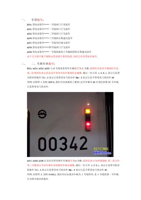 上海地铁车辆编号详解