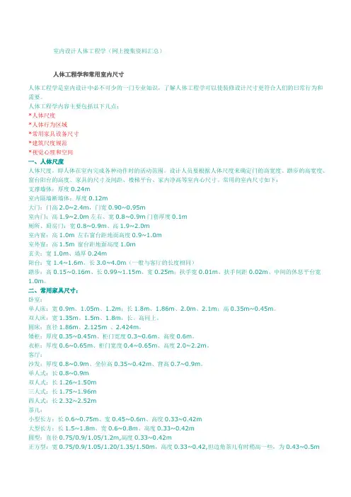 (建筑工程设计)室内设计人体工程学+材质参数