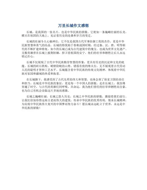 万里长城作文感想