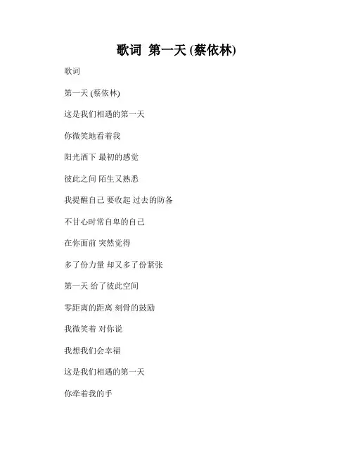 歌词  第一天 (蔡依林)  