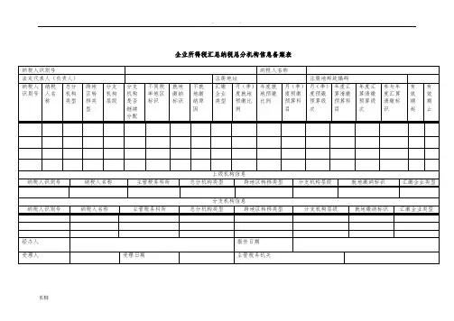 A06612《企业所得税汇总纳税总分机构信息备案表》