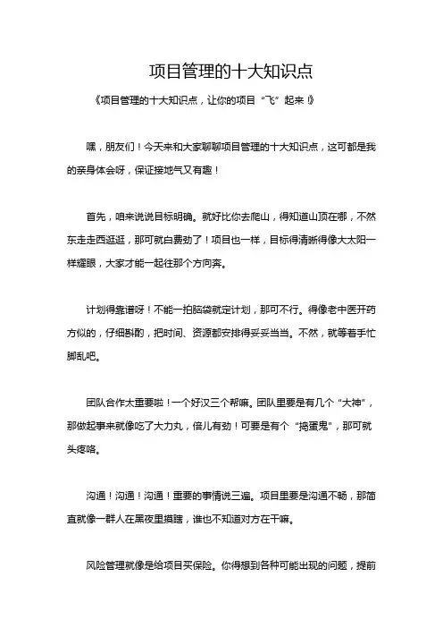 项目管理的十大知识点