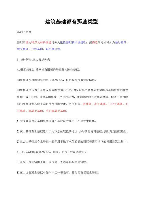 建筑基础都有那些类型