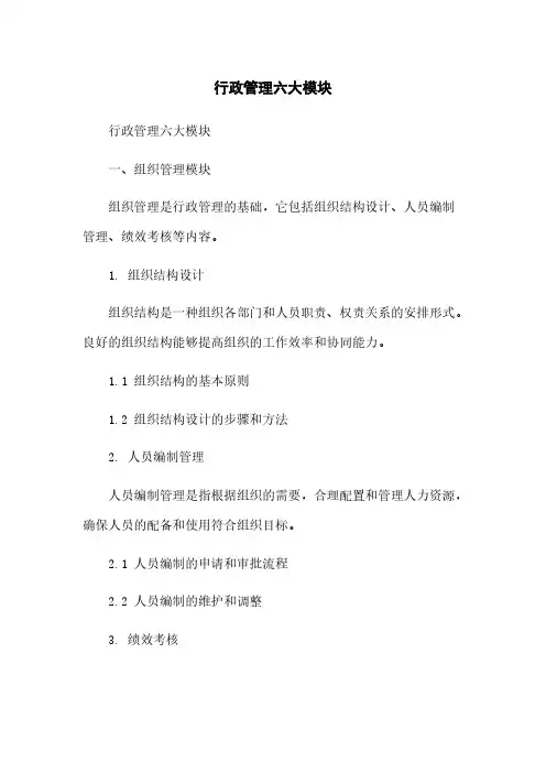 行政管理六大模块
