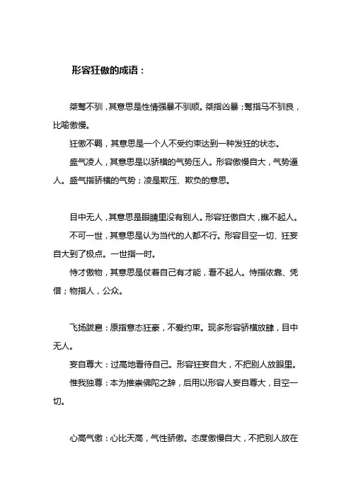 形容狂傲的成语