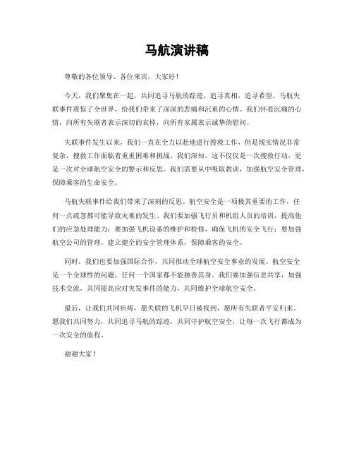 马航演讲稿