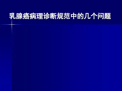 乳腺癌病理诊断规范中的问题