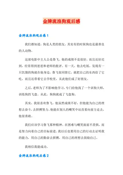 (可编辑)金牌流浪狗观后感