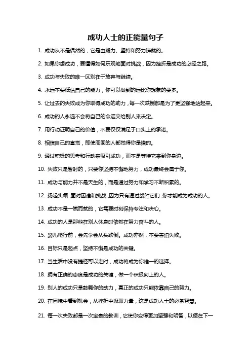 成功人士的正能量句子