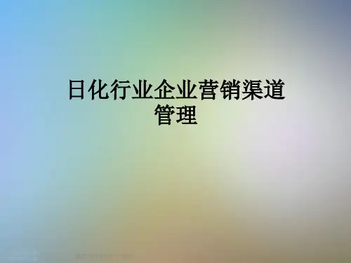 日化行业企业营销渠道管理