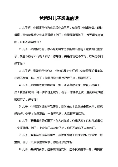 爸爸对儿子想说的话
