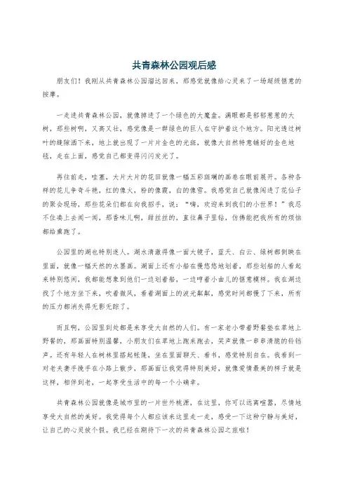 共青森林公园观后感