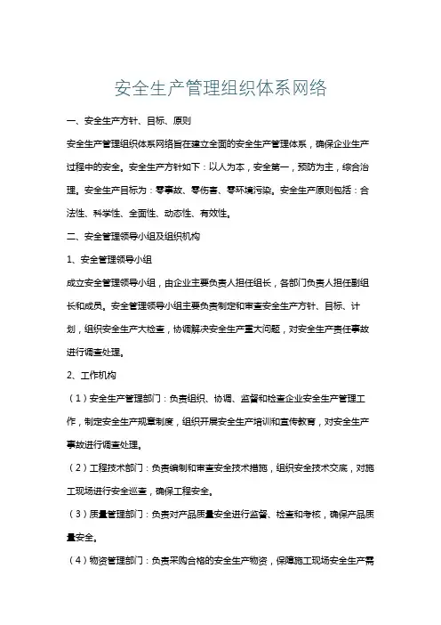 安全生产管理组织体系网络