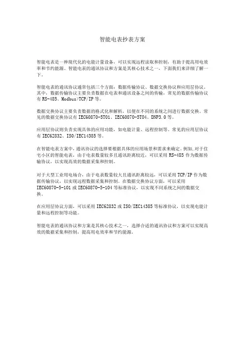 智能电表抄表方案